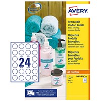 Avery UK Removable Round Labels 37mm White (Pack 600 Labels) - L4851REV-25