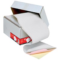 5 Star Computer Listing Paper, 3 Part, A4(11.66 inch x 235mm), Microperforated, White, Pink & Yellow, Box(700 Sheets)
