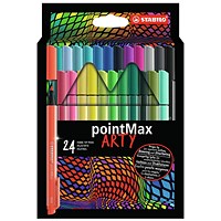 Stabilo Arty pointMax Nylon Fibre Tip Pen 0.8mm Line Assorted Colours (Wallet 24) -