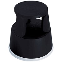 2Work Plastic Step Stool with Non-Slip Rubber Base 430mm Black T7/Black