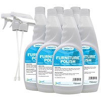 2Work Furniture Polish Spray, 750ml, Pack of 6