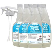 2Work Perfumed Spray Wipe Sanitiser 750ml (Pack of 6)