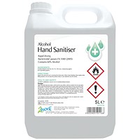 2Work Alcohol Hand Sanitiser, 5 Litres, Pack of 2