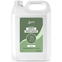 2Work Naturally Clean Hair and Body Wash 5 Litre Pack of 2 2W10166