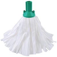 2Work Big White Mop Head Green Pack of 10 2W10498