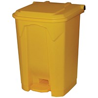 2Work Pedal Bin 50 Litre Yellow