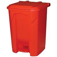 2Work Pedal Bin 50 Litre Red