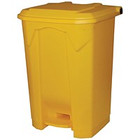 2Work Pedal Bin 80 Litre 410x470x670mm Yellow