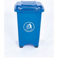 2Work Static Bin with Feet 50 Litre Blue