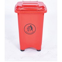 2Work Static Bin with Feet 50 Litre Red
