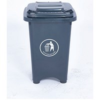 2Work Static Bin with Feet 50 Litre Grey