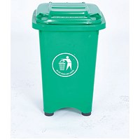 2Work Static Bin with Feet 50 Litre Green