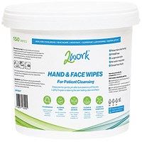 2Work Patient Cleansing Wipes Bucket 150 Wipes Pack of 4