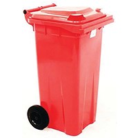 2Work Wheelie Bin 120 Litre Red