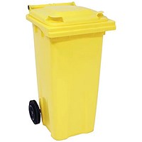 2Work Wheelie Bin 120 Litre Yellow
