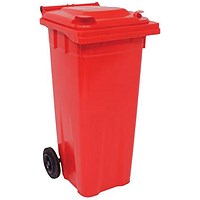 2Work Wheelie Bin 140 Litre Red