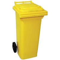 2Work Wheelie Bin 80 Litre Yellow