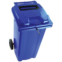 2Work Wheelie Bin Waste Slot Lid 120 Litre Blue