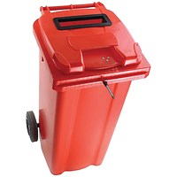 2Work Wheelie Bin Waste Slot Lid 120 Litre Red