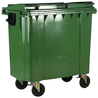 2Work Wheelie Bin 770 Litre with Lockable Lid Green