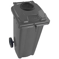 2Work Wheelie Bin 240 Litre with Bottle Bank and Lock Grey
