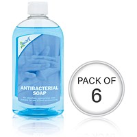2Work Antibacterial Hand Soap, 300ml, Pack of 6