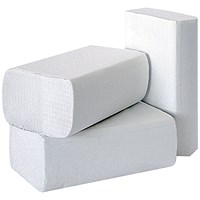 2Work 1-Ply Multi-Fold Hand Towels, White, Pack of 3000
