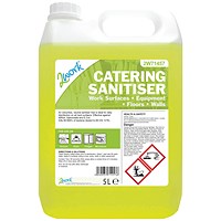 2Work Odourless Catering Sanitiser, 5 Litres