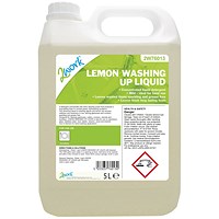 2Work Washing Up Liquid Lemon Scent 5 Litre Bulk Bottle