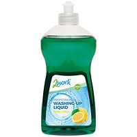 2Work Washing Up Liquid, Fresh Citrus, 500ml, Pack of 12