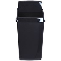 2Work Swing Top Bin 30 Litre Capacity Black