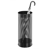 Durable Metal Umbrella Stand, 28.5 Litre, Round, Black