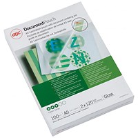 GBC A5 Laminating Pouch, 2x125 Micron, Pack of 100