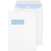 Blake Premium Office Envelopes C4 Ultra White Wove Pocket Window Peel and Seal 120gsm 324x229mm (Pack 250)