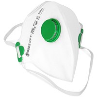 Beeswift Fold-Flat P3 Valved Mask, White, Pack of 20