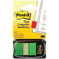 Post-it Index Flags, Green, Pack of 12 x 50