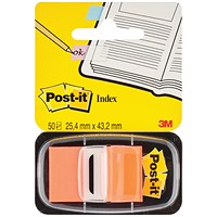 Post-it Index Flags, Orange, Pack of 12 x 50