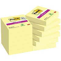 Post-it Super Sticky Notes Value Pack, 47.6 x 47.6mm, Yellow, Pack of 12 x 90 Notes Post-it Super Sticky Notes Value Pack, 47.6 x 47.6mm, Yellow, Pack of 12 x 90 Notes