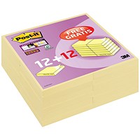 Post-it Super Sticky Notes Value Pack, 76 x 76mm, Yellow, Pack of 24 x 90 Notes