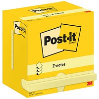 Post-it Z-Notes Diplay Pack, 76 x 127mm, Yellow, 90 Z-Notes