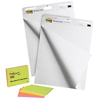 Post-it Super Sticky Meeting Chart Bundle, 2 Meeting Charts + 4 Note Pads, Pack of 6