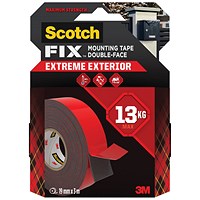 Scotch-Fix Double-Sided Extreme Exterior Mounting Tape 19mmx3m