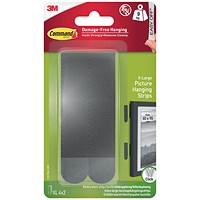Command Heavyweight Picture Hanging Strips, XL, Black, Pack of 8