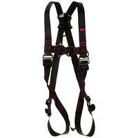 3M Protecta Vest Pass Through Fall Arrest Harness, Black and Red, XL