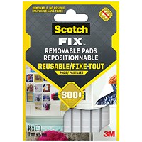 Scotch-Fix Removable Double Sided Adhesive Pads 11x15mm (Pack of 36)