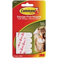 Command Poster Mounting Adhesive Strips - White - Pack of 12