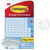 Command Clear 60 Decorating Clips + 68 Clear Strips Transparent
