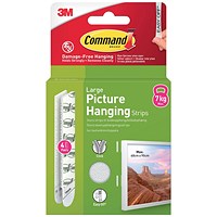 Command Picture Hanging Strips 4 Pairs Large White (Pack of 8)