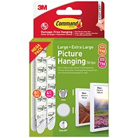 Command Picture Hanging Strips 12 Pairs Large + Extra Large White (Pack of 24)