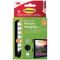Command Picture Hanging Strips 4 Pairs Extra Large Black (Pack of 8)